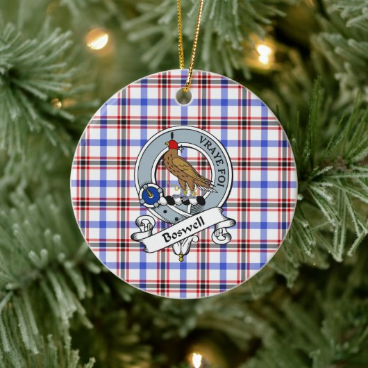 Clan Boswell Modern Badge Tartan Pset Keramisch Ornament (Boom)