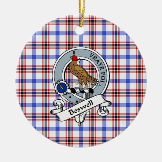 Clan Boswell Modern Badge Tartan Pset Keramisch Ornament (Voorkant)