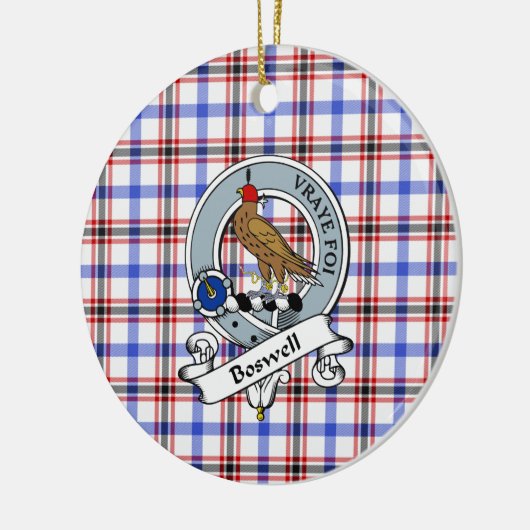 Clan Boswell Modern Badge Tartan Pset Keramisch Ornament (Links)