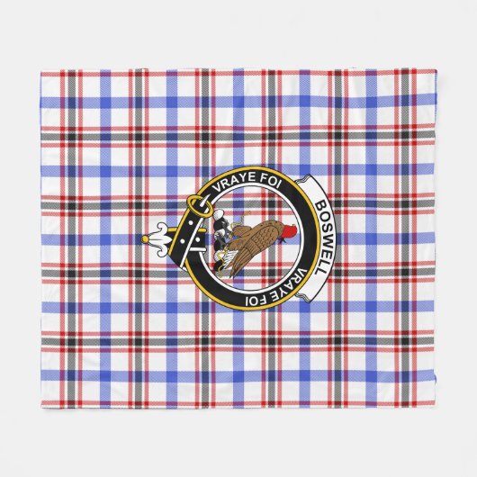 Clan Boswell Modern Tartan Pset Fleece Deken (Voorkant (Horizontaal))