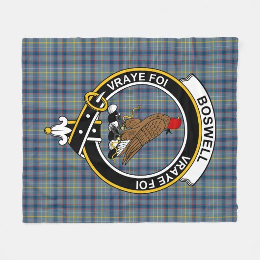 Clan Boswell Tartan Pset Fleece Deken (Voorkant (Horizontaal))