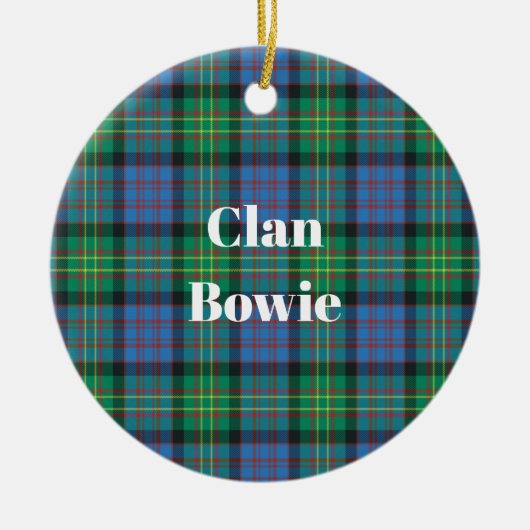Clan Bowie Ancient Tartan Keramisch Ornament (Voorkant)