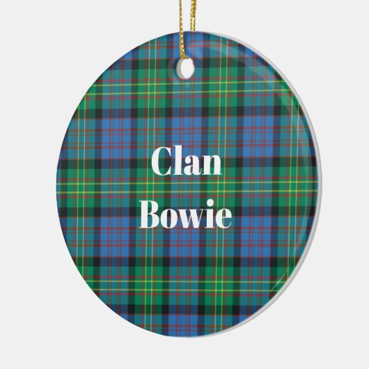 Clan Bowie Ancient Tartan Keramisch Ornament (Links)