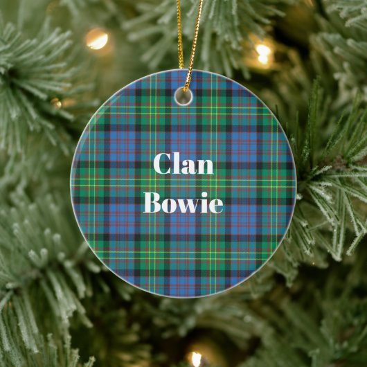 Clan Bowie Oude Tartan Keramisch Ornament (Boom)