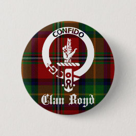 Clan Boyd Crest Badge en tartan Ronde Button 5,7 Cm