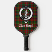 Clan Boyd Crest Badge & Tartan Custom Pickleball Paddle (Voorkant)