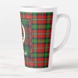 Clan Boyd Crest Badge & Tartan Latte Mok