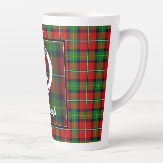 Clan Boyd Crest Badge & Tartan Latte Mok (Rechts)
