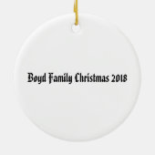 Clan Boyd Crest en Tartan Op maat gesneden Keramisch Ornament (Achterkant)