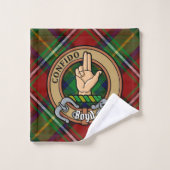 Clan Boyd Crest over Tartan Bad Handdoek (Wasdoekje)