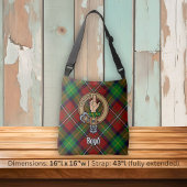 Clan Boyd Crest over Tartan Crossbody Tas