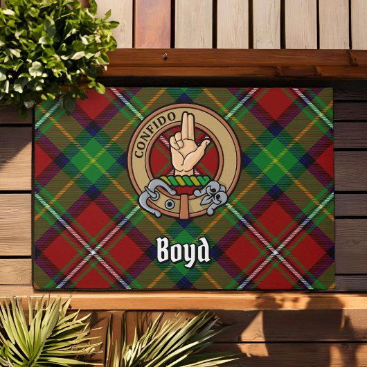 Clan Boyd Crest over Tartan Deurmat