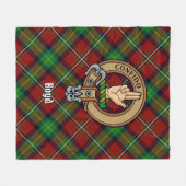 Clan Boyd Crest over Tartan Fleece Deken (Voorkant (Horizontaal))