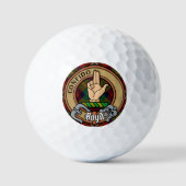 Clan Boyd Crest over Tartan Golfballen (Voorkant)