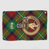 Clan Boyd Crest over Tartan Golfhanddoek (Horizontaal)