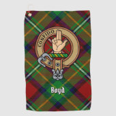 Clan Boyd Crest over Tartan Golfhanddoek (Voorkant)