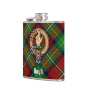 Clan Boyd Crest over Tartan Heupfles (Links)