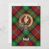 Clan Boyd Crest over Tartan Kaart (Achterkant)