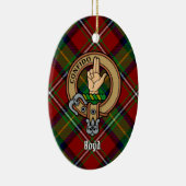 Clan Boyd Crest over Tartan Keramisch Ornament (Rechts)