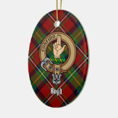 Clan Boyd Crest over Tartan Keramisch Ornament (Links)