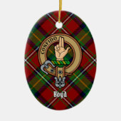 Clan Boyd Crest over Tartan Keramisch Ornament (Voorkant)