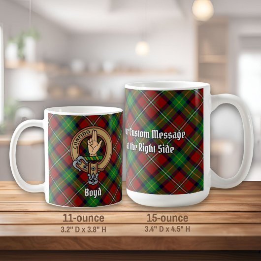 Clan Boyd Crest over Tartan Koffiemok