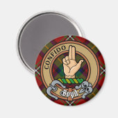 Clan Boyd Crest over Tartan Magneet (Voorkant / Achterkant)