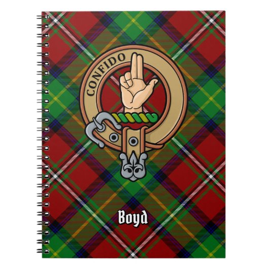 Clan Boyd Crest over Tartan Notitieboek (Voorkant)