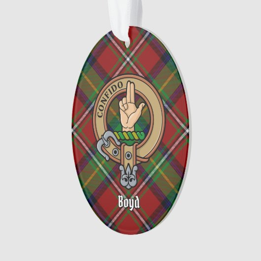 Clan Boyd Crest over Tartan Ornament (voorkant)