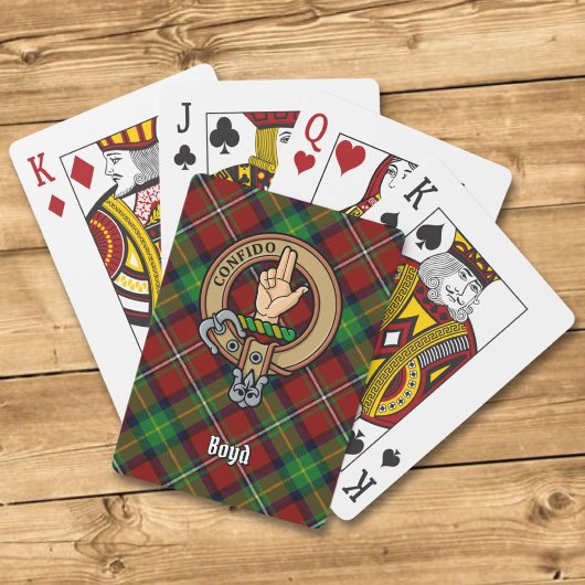Clan Boyd Crest over Tartan Pokerkaarten