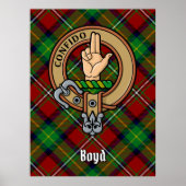 Clan Boyd Crest over Tartan Poster (Voorkant)