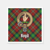 Clan Boyd Crest over Tartan Servet (Voorkant)