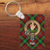 Clan Boyd Crest over Tartan Sleutelhanger (Voorkant)