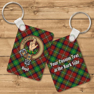 Clan Boyd Crest over Tartan Sleutelhanger