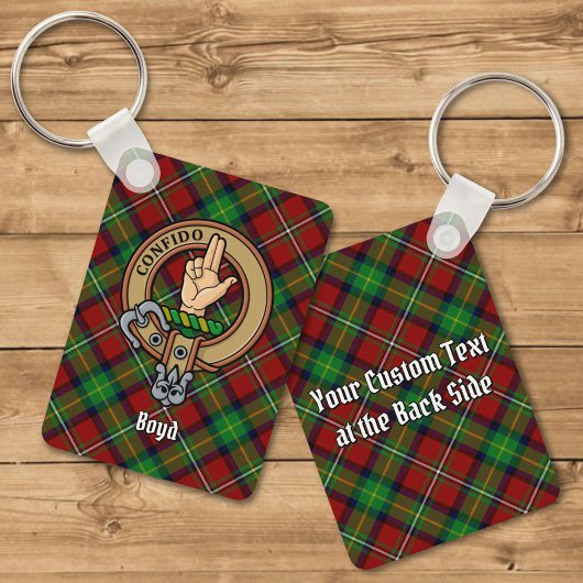 Clan Boyd Crest over Tartan Sleutelhanger