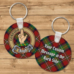 Clan Boyd Crest over Tartan Sleutelhanger