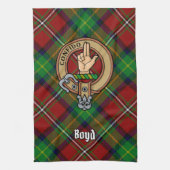 Clan Boyd Crest over Tartan Theedoek (Verticaal)