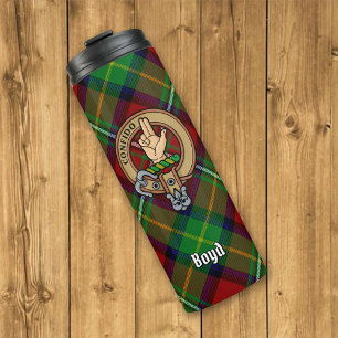 Clan Boyd Crest over Tartan Thermosbeker