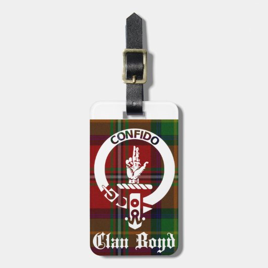 Clan Boyd Crest Tartan Bagagelabel (Voorkant verticaal)