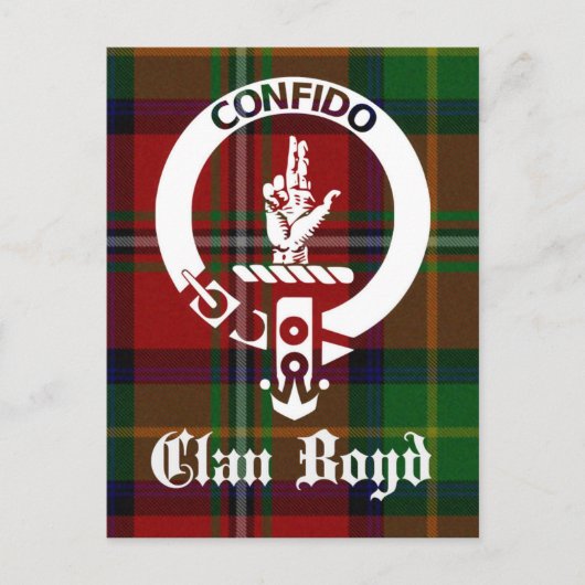 Clan Boyd Crest Tartan Briefkaart (Voorkant)