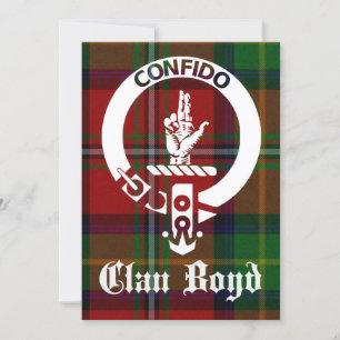 Clan Boyd Crest Tartan Greeting Kaart