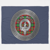 Clan Boyd Crest & Tartan Knot Fleece Deken (Voorkant (Horizontaal))