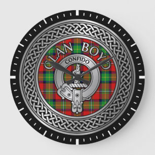 Clan Boyd Crest & Tartan Knot Grote Klok