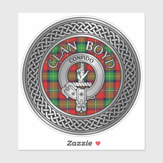 Clan Boyd Crest & Tartan Knot Sticker (Vel)