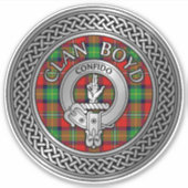 Clan Boyd Crest & Tartan Knot Sticker (Voorkant)