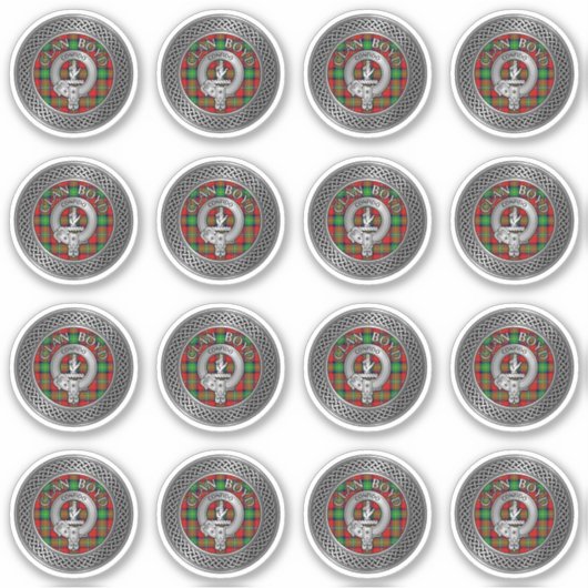 Clan Boyd Crest & Tartan Knot Sticker (Voorkant)