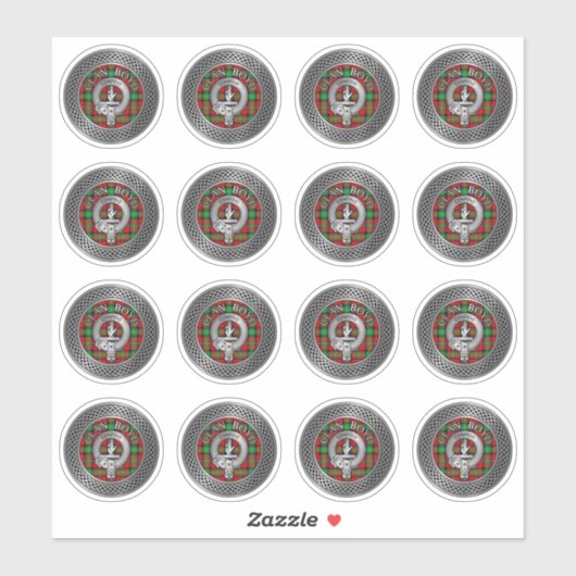 Clan Boyd Crest & Tartan Knot Sticker (Vel)