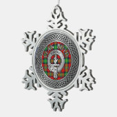 Clan Boyd Crest & Tartan Knot Tin Sneeuwvlok Ornament (Rechts)