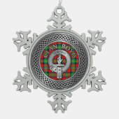 Clan Boyd Crest & Tartan Knot Tin Sneeuwvlok Ornament (Voorkant)