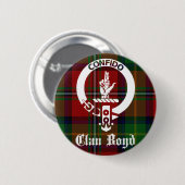 Clan Boyd Crest Tartan Ronde Button 5,7 Cm (Voorkant /achterkant)